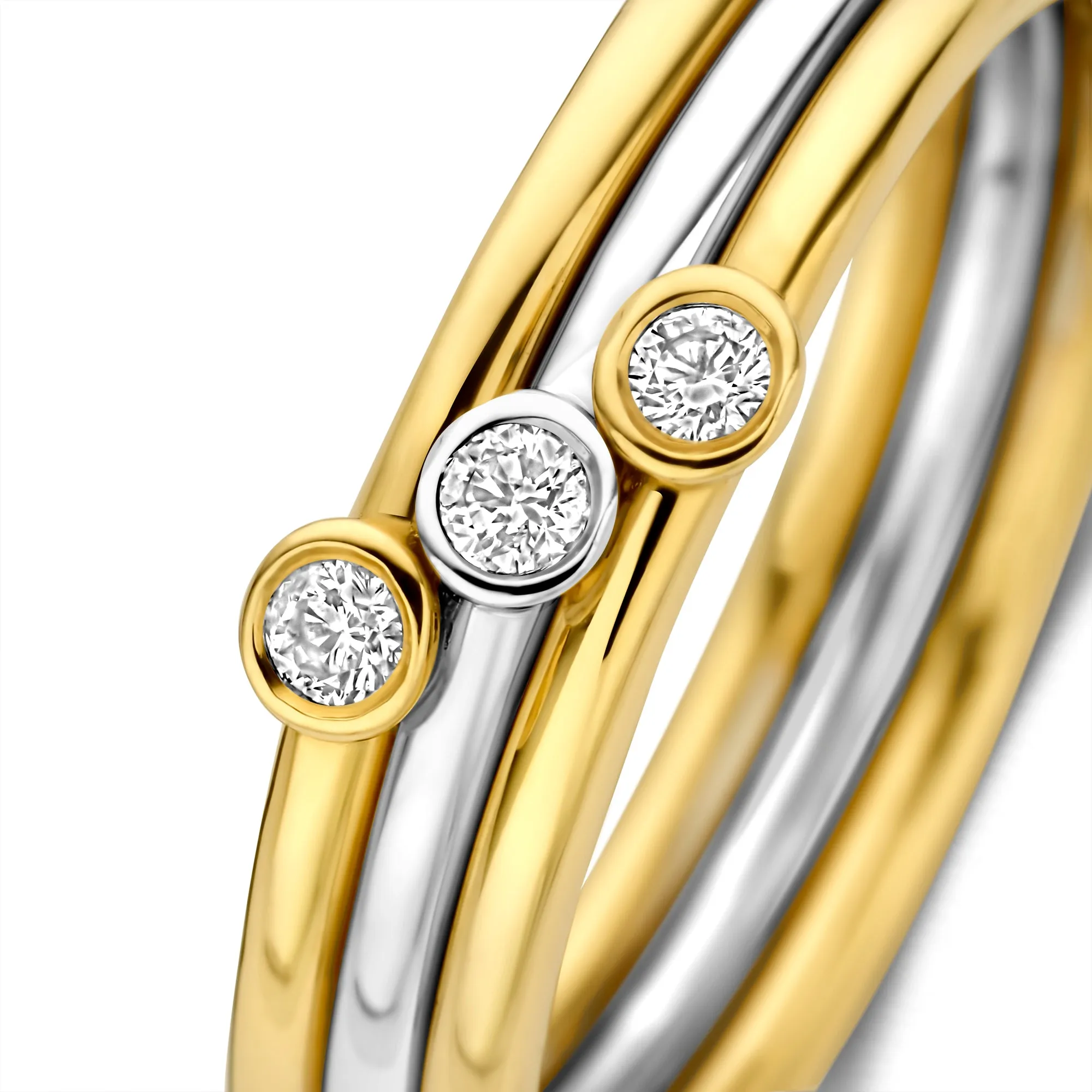 De la Paix Alaine 14 karat multi-colour ring with diamond 0.08 carat