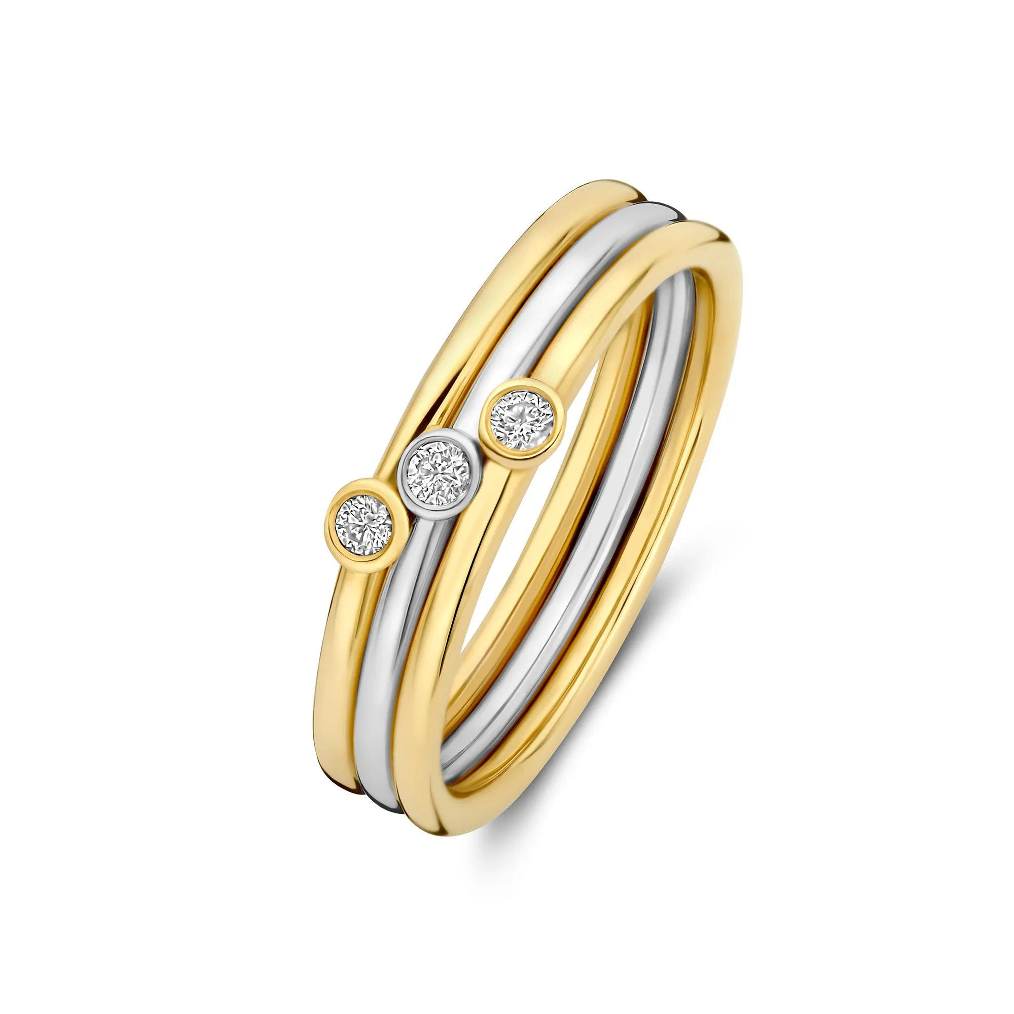 De la Paix Alaine 14 karat multi-colour ring with diamond 0.08 carat