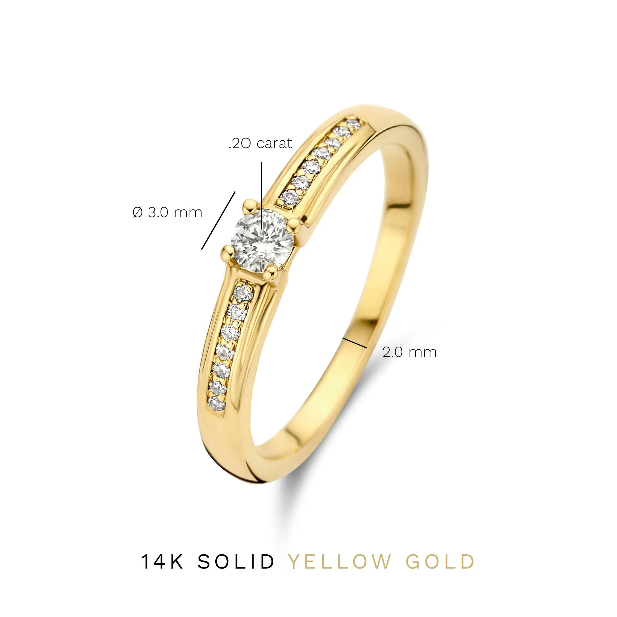 De la Paix Madeline 14 karat gold ring with diamond 0.20 carat