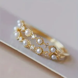Delicate Freshwater Pearl Inlay Ring