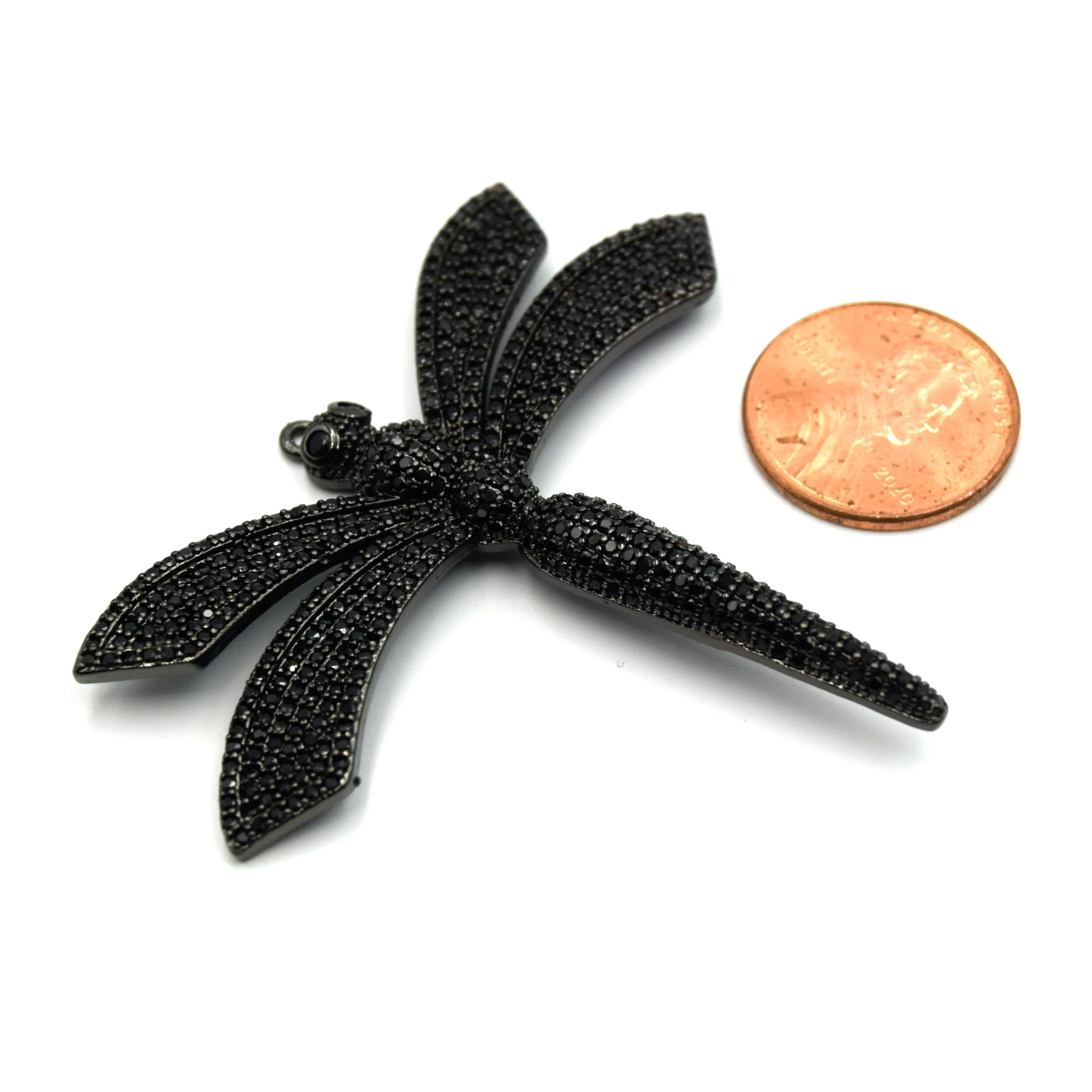 Dragonfly Shaped Cubic Zirconia Focal Pendant for Jewelry Making