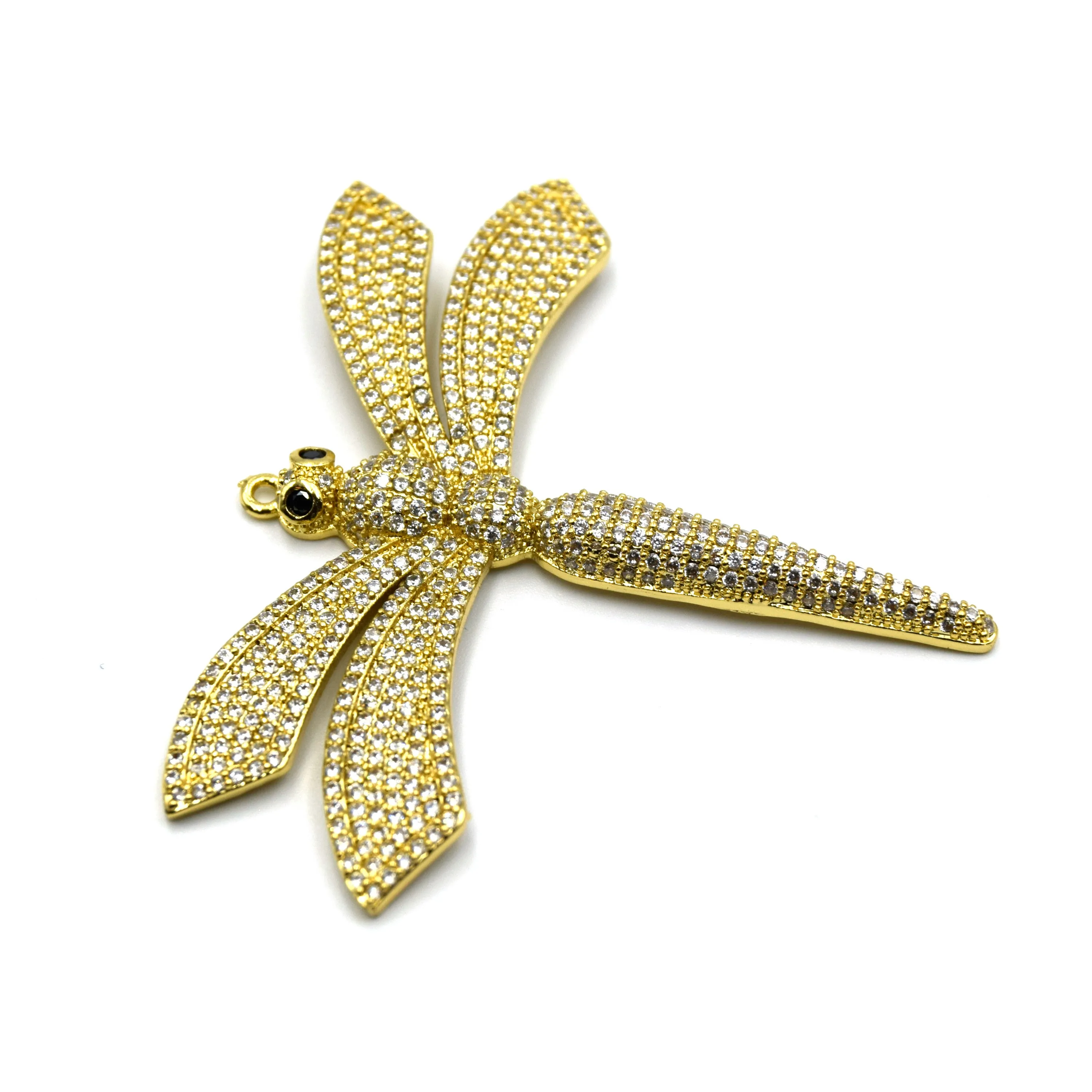 Dragonfly Shaped Cubic Zirconia Focal Pendant for Jewelry Making