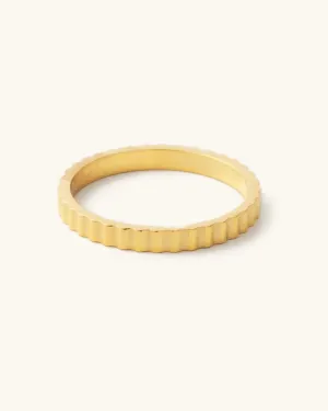 Dylan Ridged Band Ring - Gold