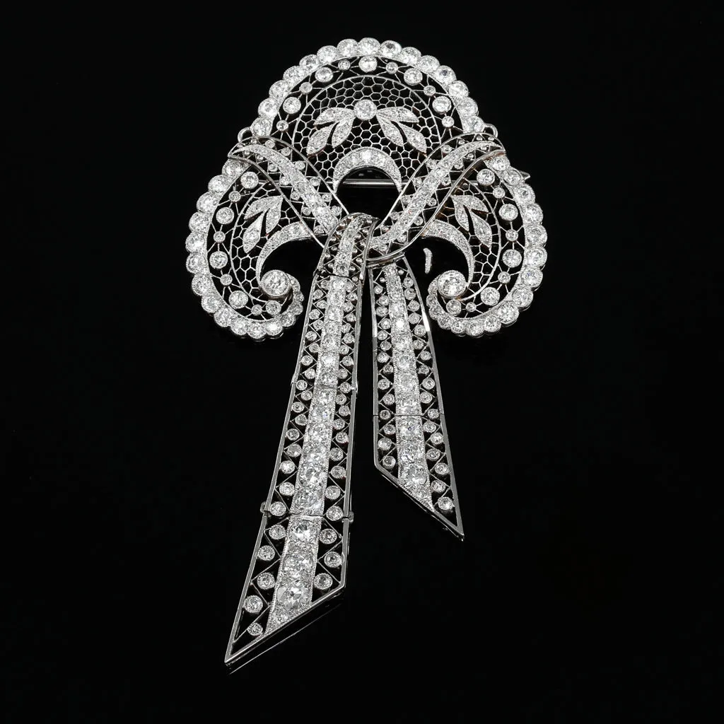 Elaborate Antique Diamond Brooch