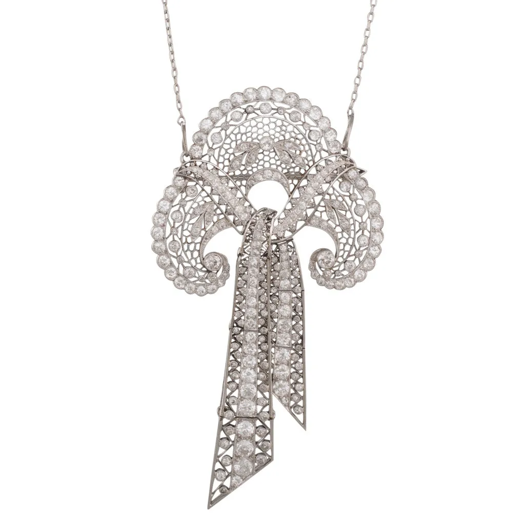 Elaborate Antique Diamond Brooch