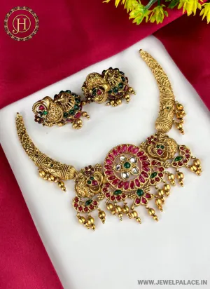 Elegant Gold Plated Designer Necklace With Earrings JH2373