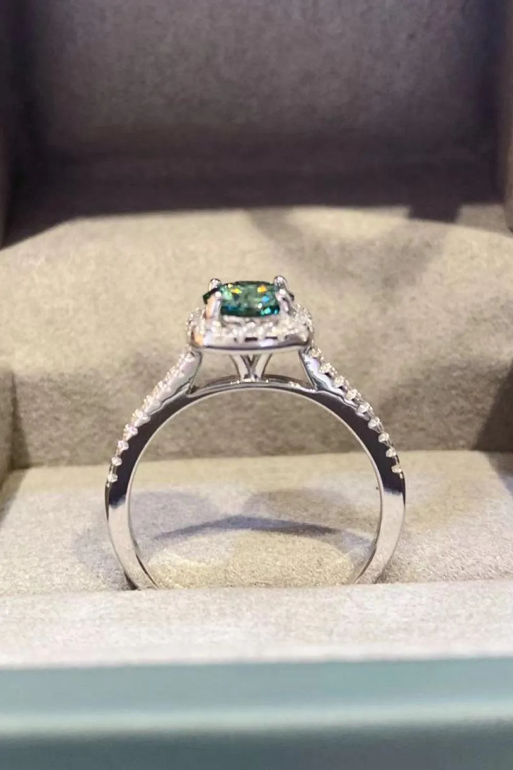 Encrusted 3 Carat Moissanite Platinum-Plated Ring