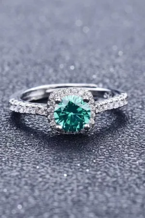 Encrusted 3 Carat Moissanite Platinum-Plated Ring