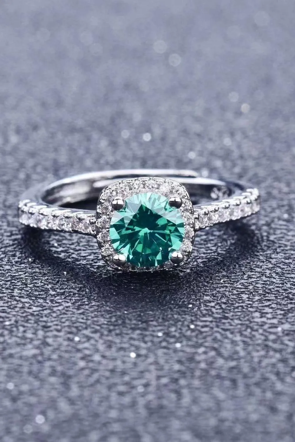 Encrusted 3 Carat Moissanite Platinum-Plated Ring