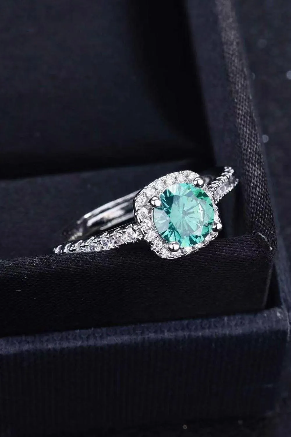 Encrusted 3 Carat Moissanite Platinum-Plated Ring