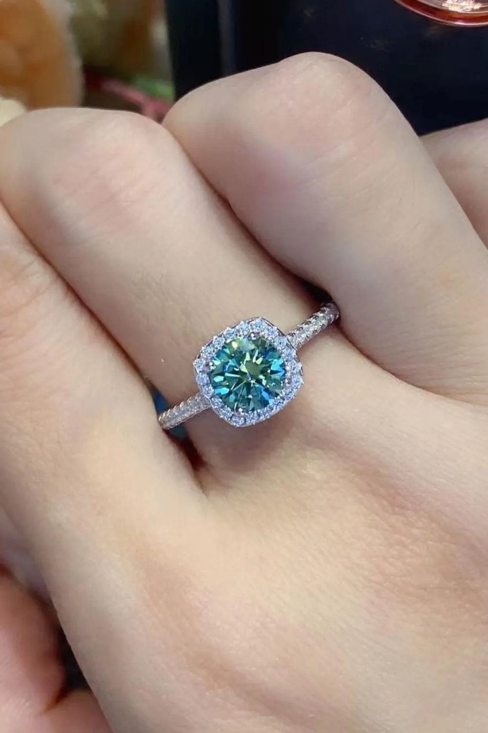 Encrusted 3 Carat Moissanite Platinum-Plated Ring