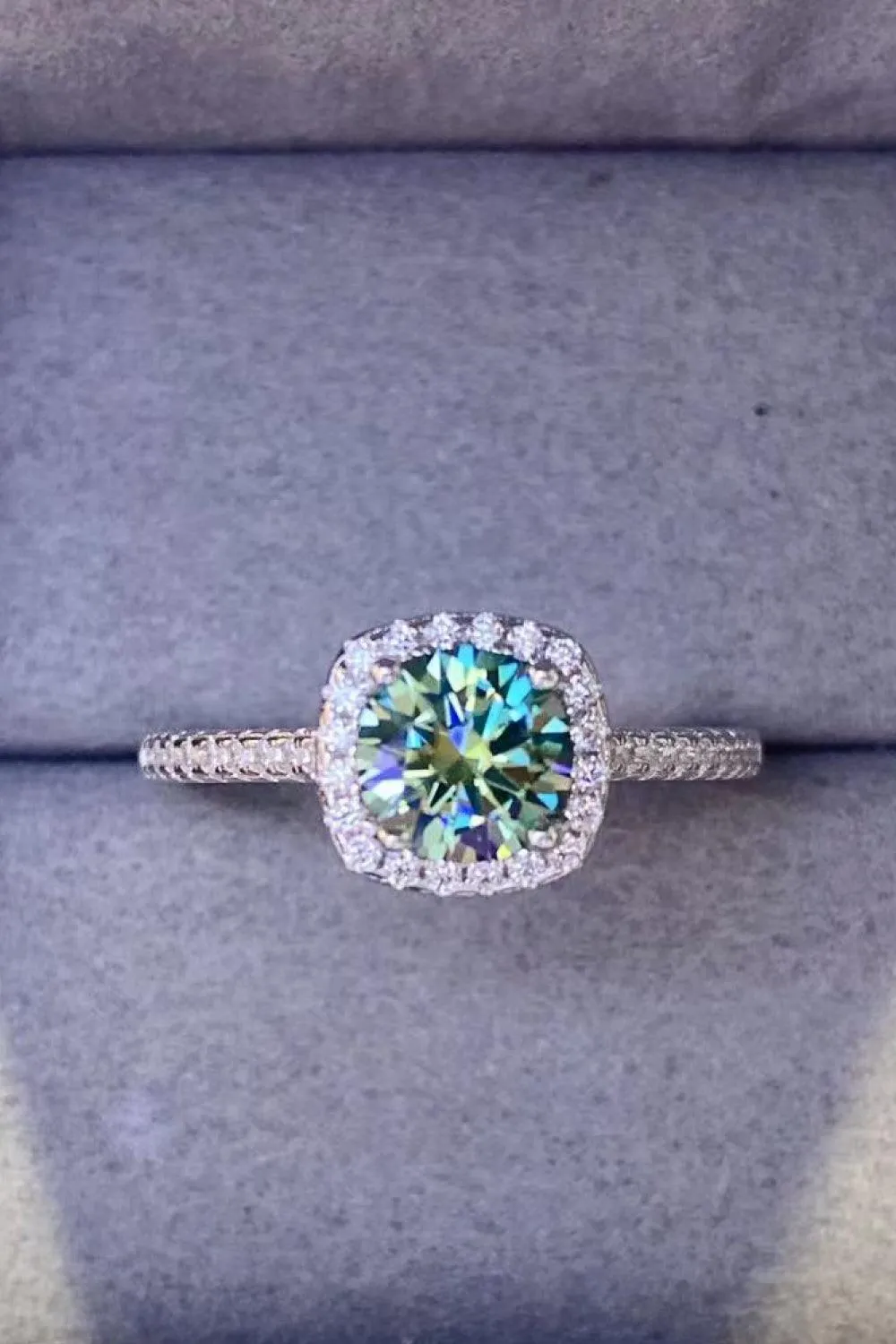 Encrusted 3 Carat Moissanite Platinum-Plated Ring