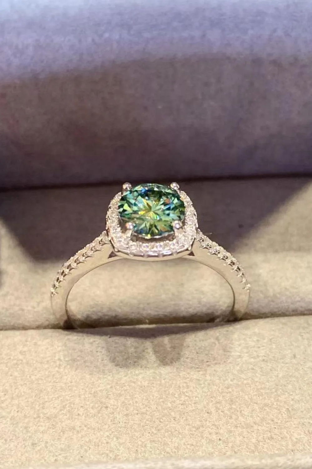 Encrusted 3 Carat Moissanite Platinum-Plated Ring