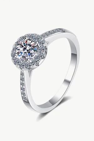 Encrusted Round Cut 1 Carat Moissanite Ring