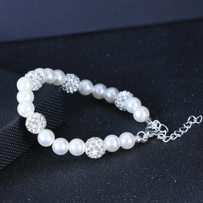 Fine Exquisite Glass Pearl Pendant European And American Ladies New Simple Bracelet