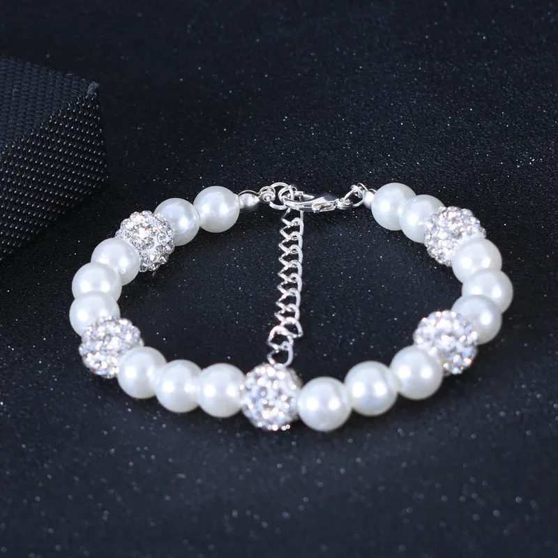 Fine Exquisite Glass Pearl Pendant European And American Ladies New Simple Bracelet