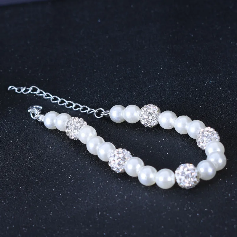 Fine Exquisite Glass Pearl Pendant European And American Ladies New Simple Bracelet