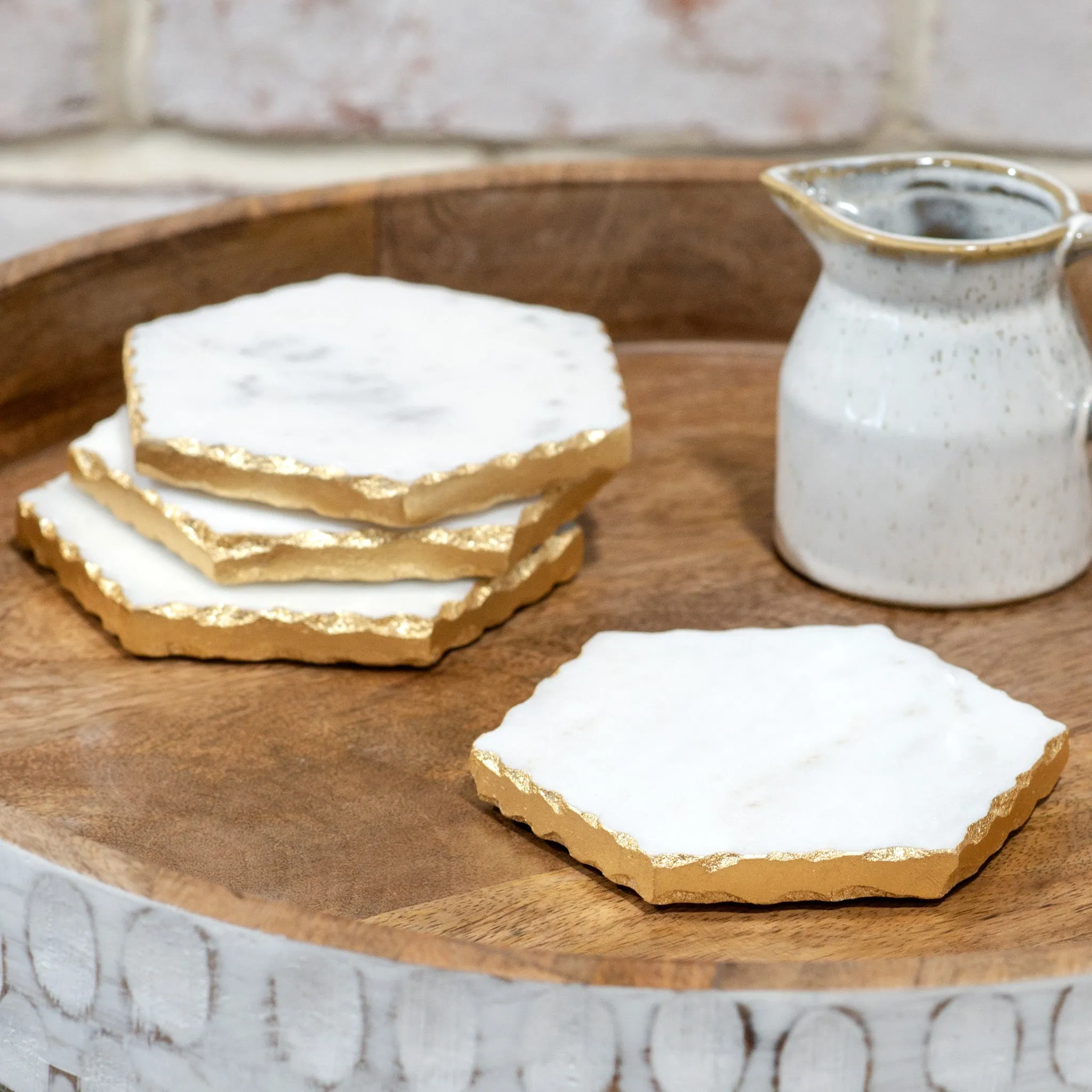 Foil Edge Marble Coaster