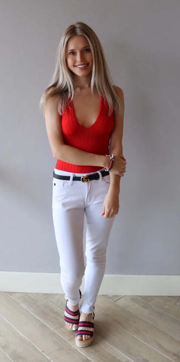 FREE PEOPLE RibKnit HOT IN HALTERS Bodysuit