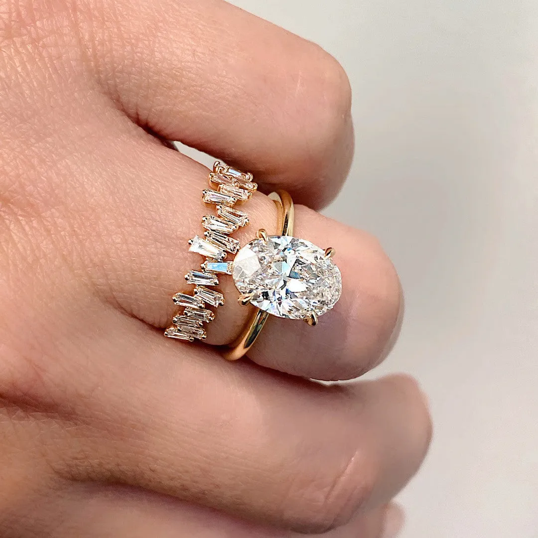 Freeform Baguette Diamond Yellow Gold Ring