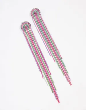 Fuchsia Waterfall Cupchain Drop Earrings