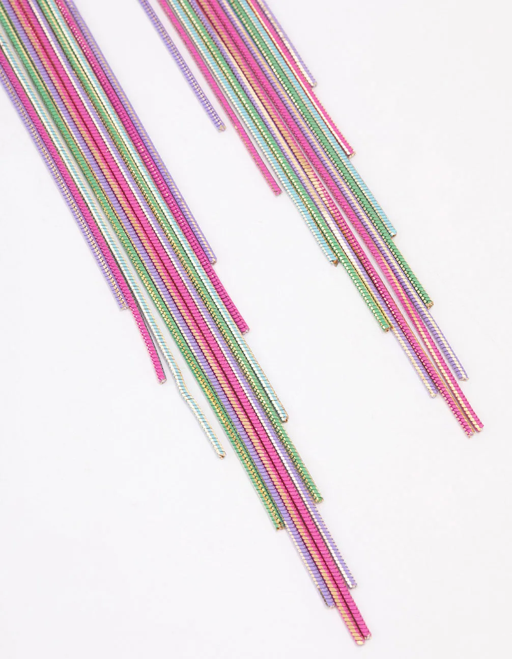 Fuchsia Waterfall Cupchain Drop Earrings