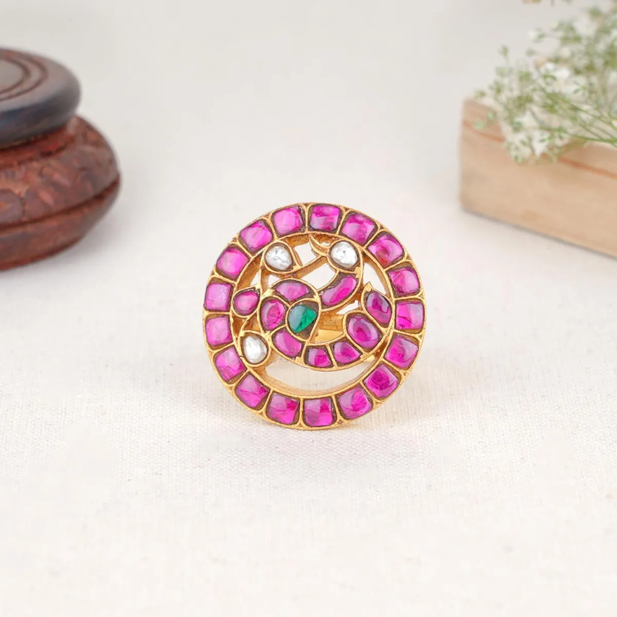 Glitzy Kundan Ring