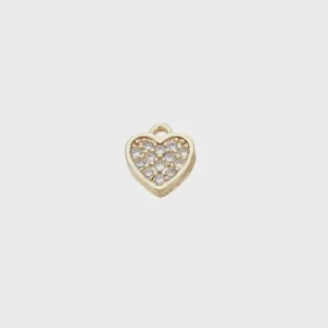Gold Crystal Heart Charm