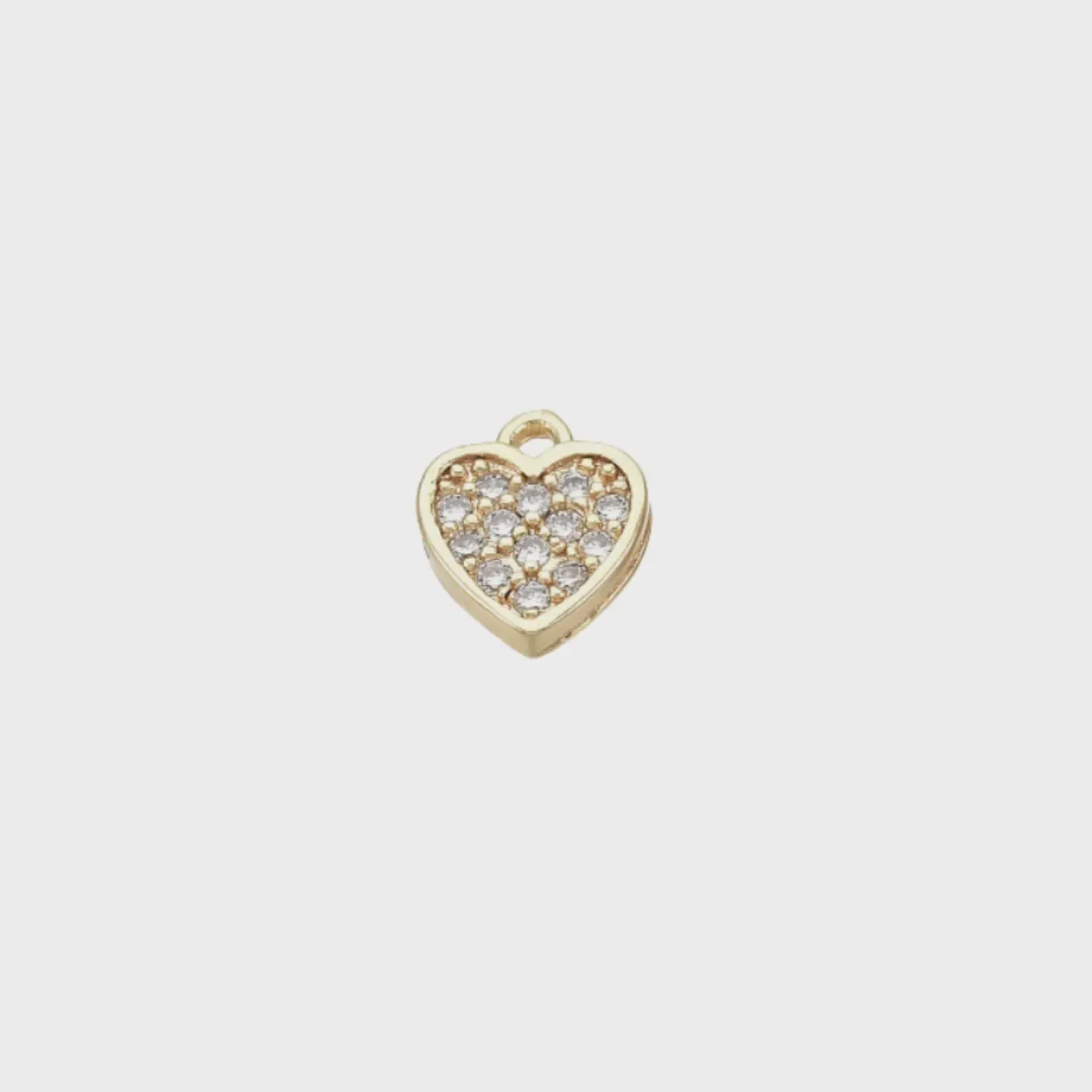 Gold Crystal Heart Charm