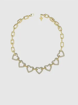 Gold Heart Pave Necklace