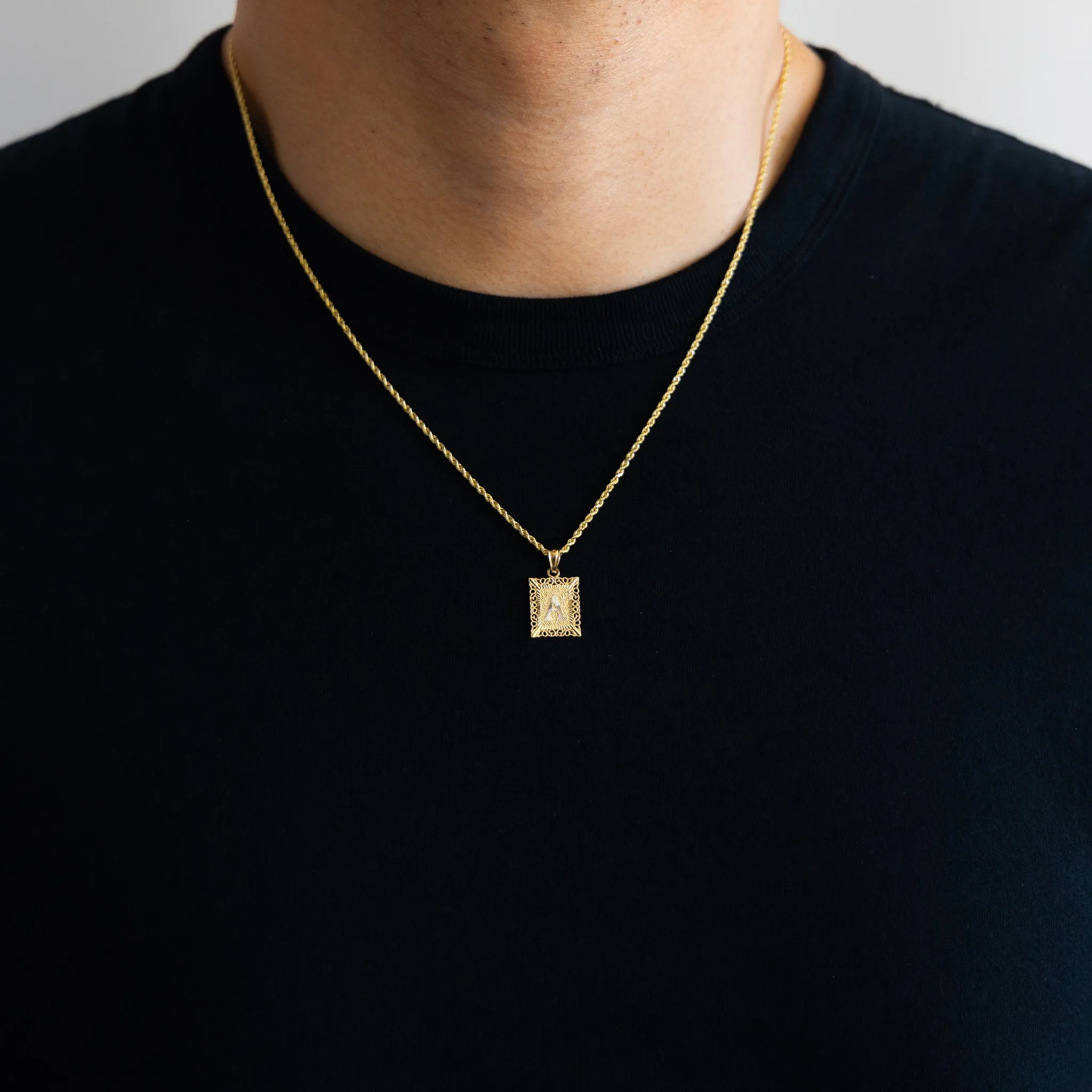 Gold Letter M Pendants | A-Z Gold Pendants