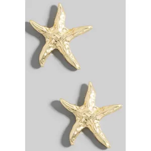 GOLD STARFISH STUD EARRINGS