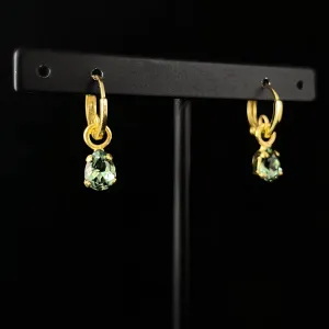 Green Petite Pear Huggie Hoop Earrings, Vibrant - Sorrelli