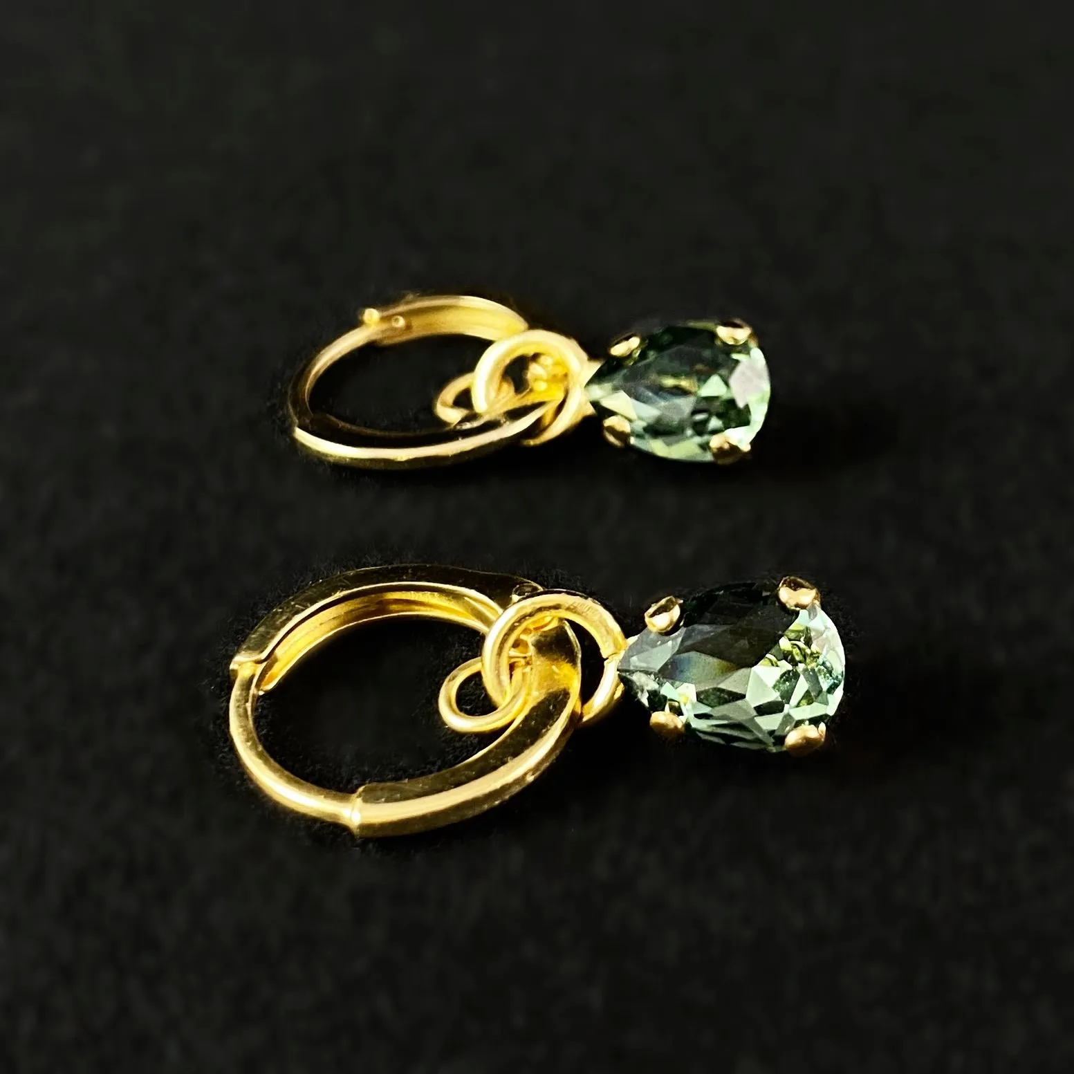Green Petite Pear Huggie Hoop Earrings, Vibrant - Sorrelli