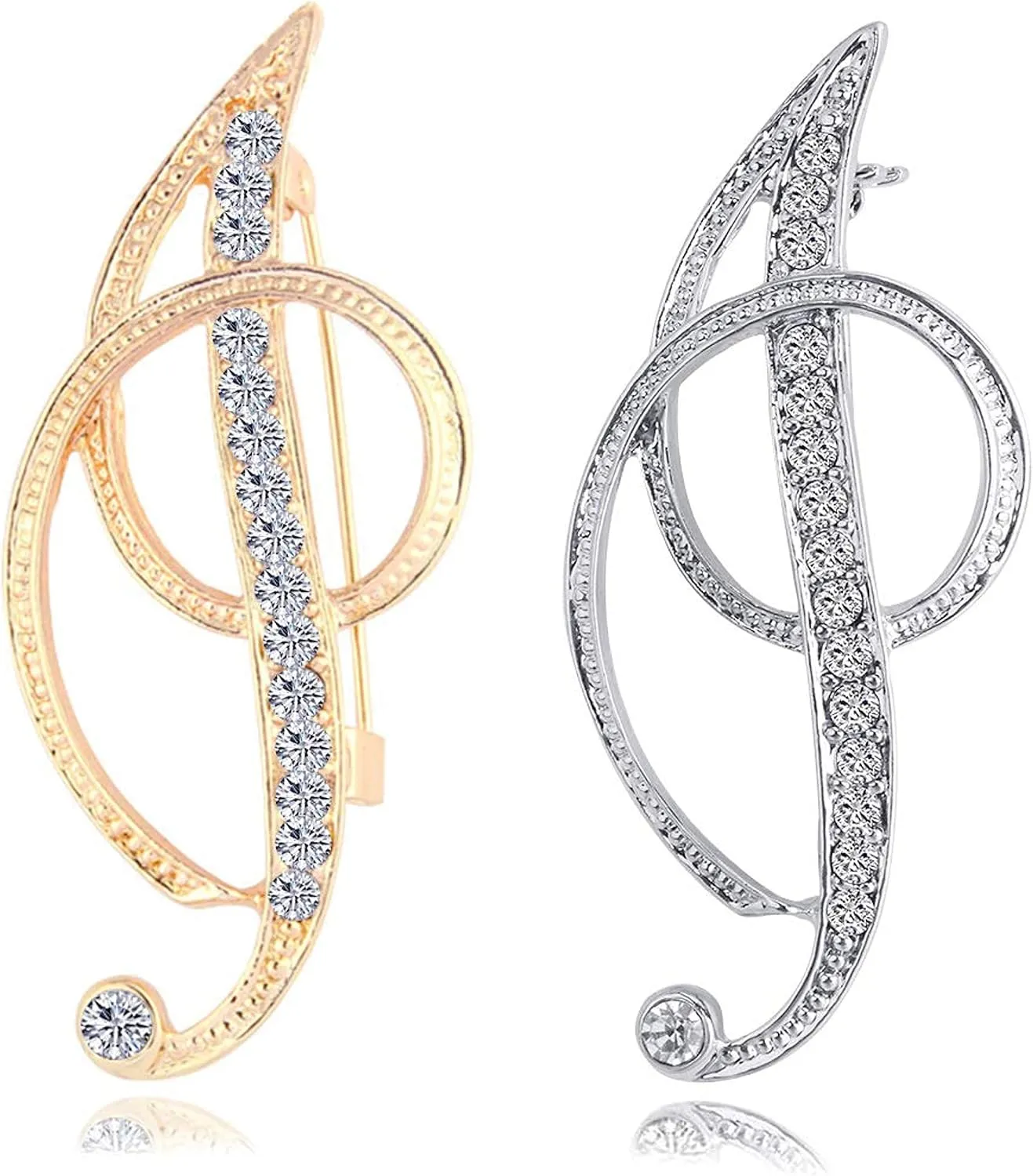 HAFILO 2 pack initial letter brooch pin for women girl 26 letters A-Z fashion brooches collar pins Gold silver