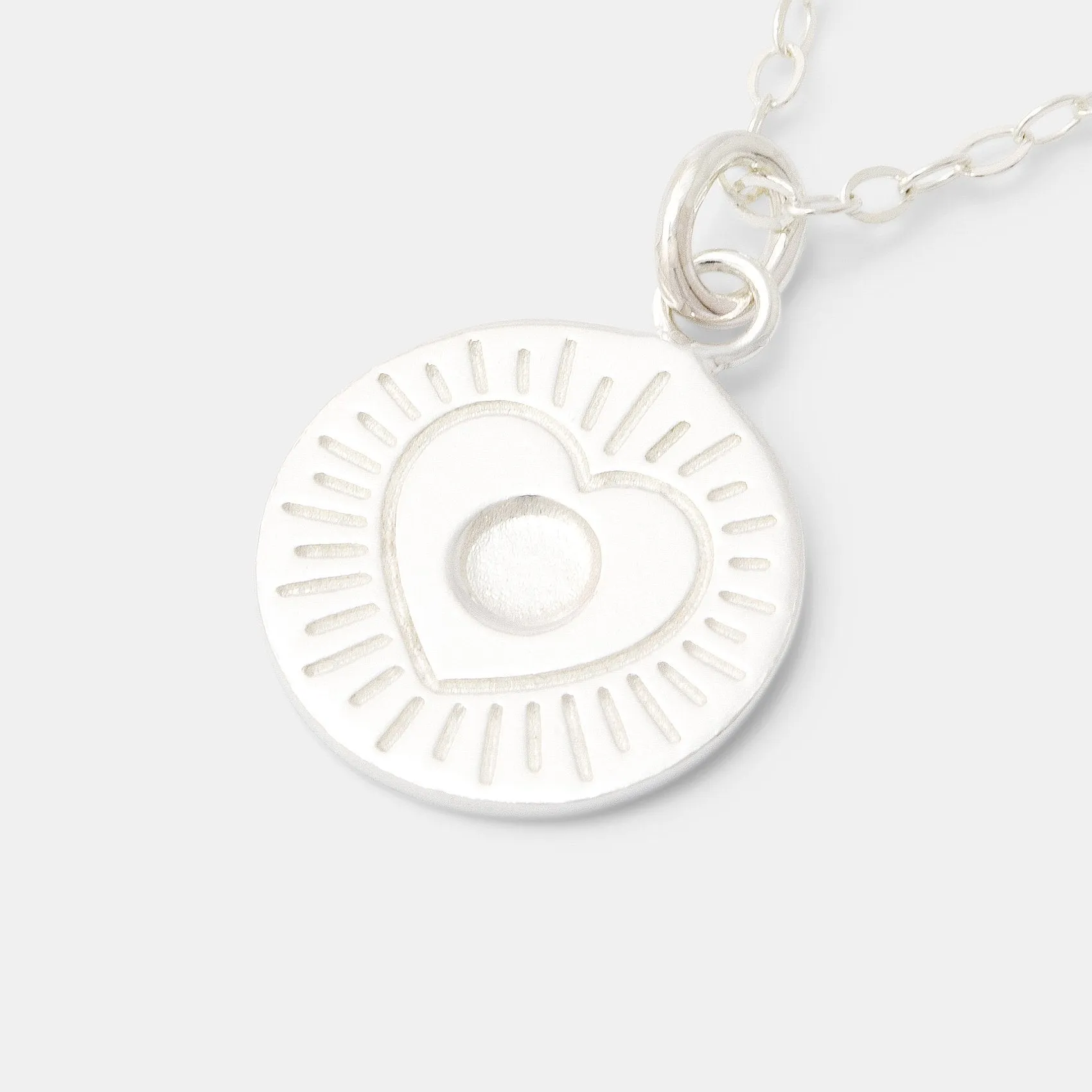 Heart Amulet Silver Pendant Necklace