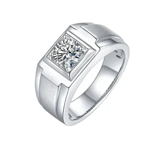 High Quality Rings Mens 6.5mm Moissanite Diamond Silver Ring