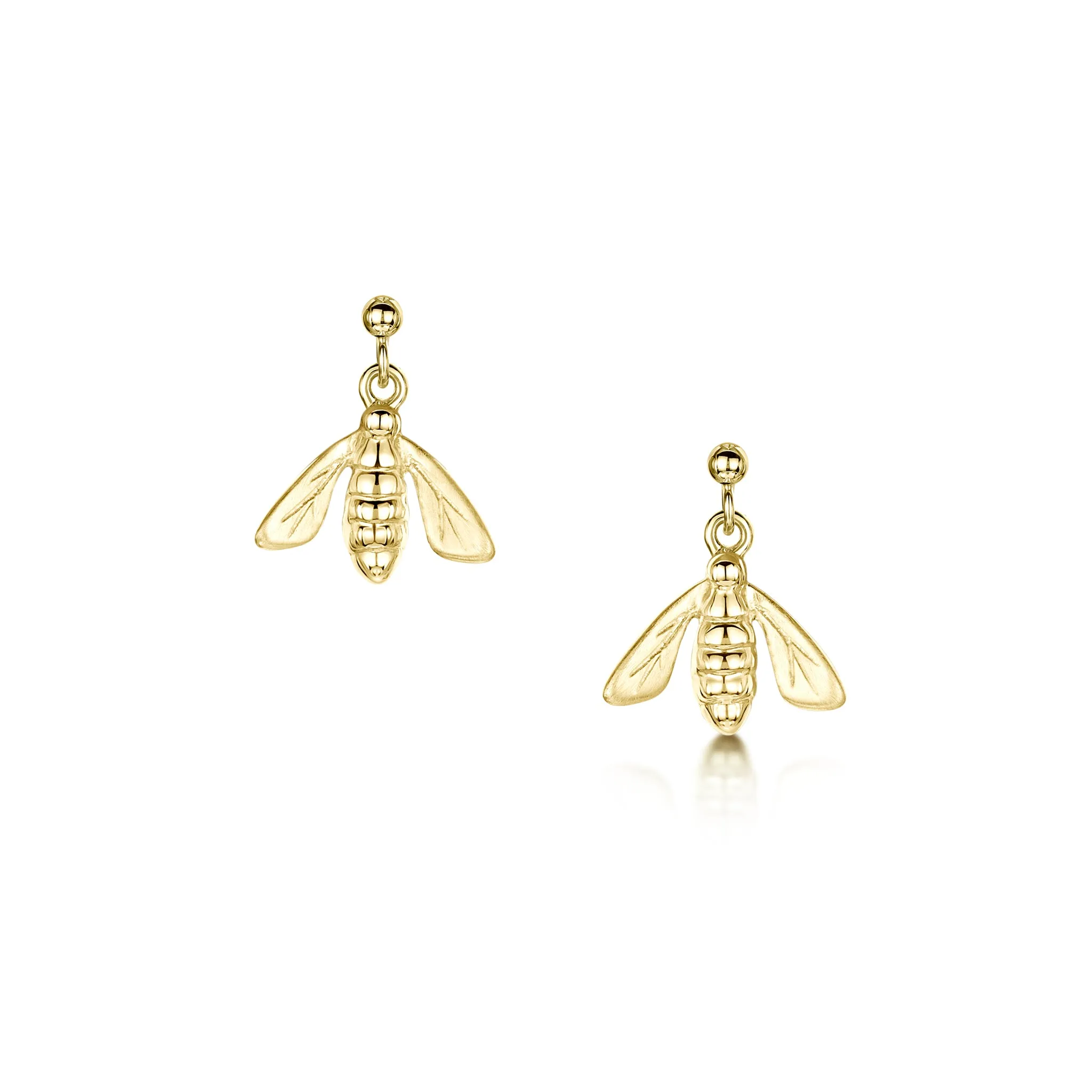 Honeybee Small Drop Earrings in 9ct Yellow Gold