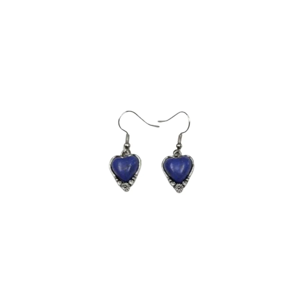 Howlite Heart Earring Assorted Colors