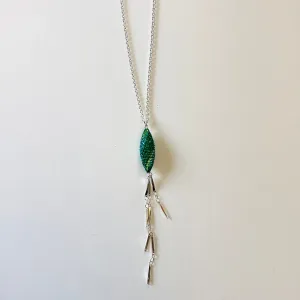 Hues of Green Swirl Long Necklace