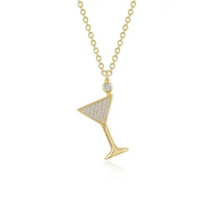 Lafonn Pave Martini Glass Necklace