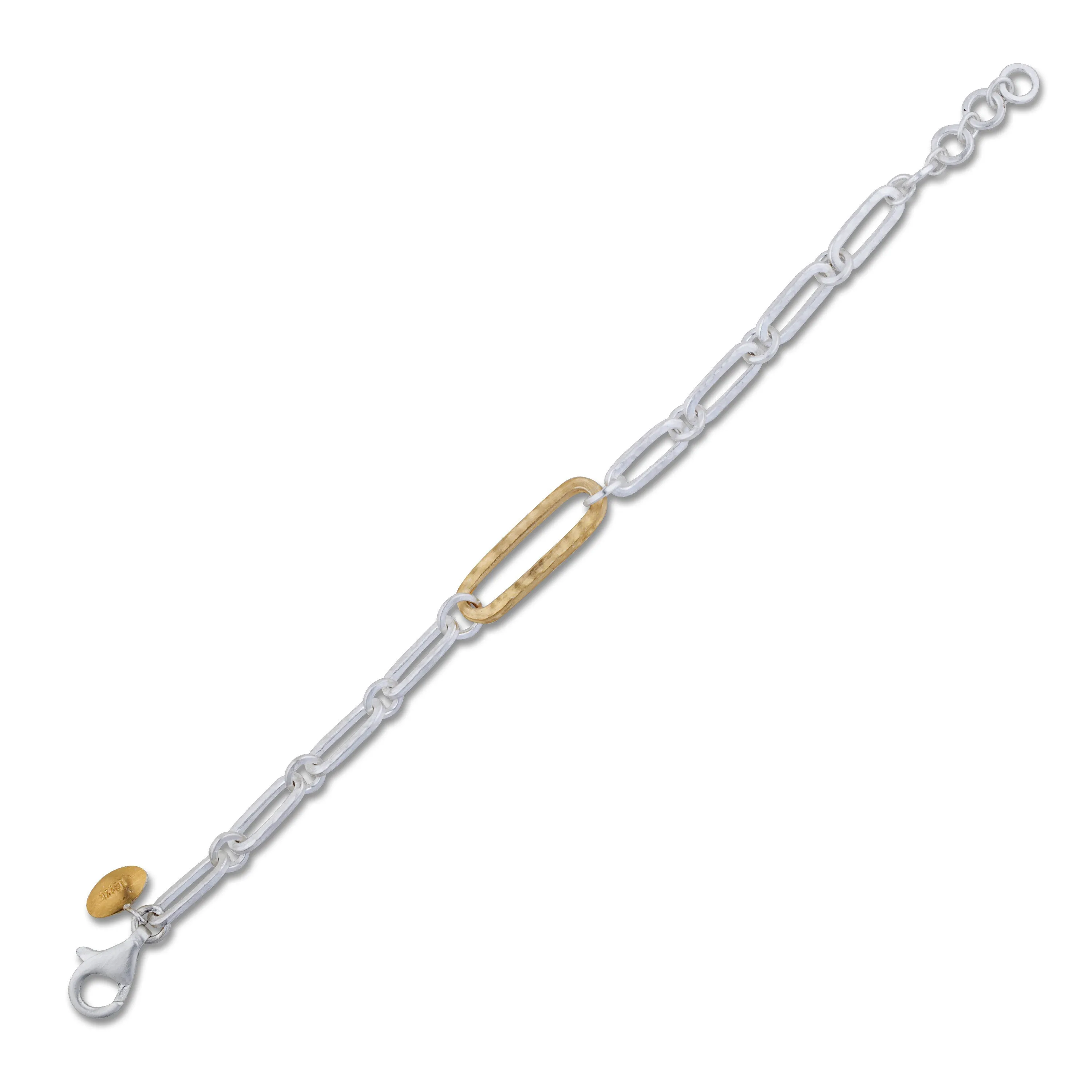 Lika Behar "Chill-Link" Bracelet Sterling Silver & 22K Gold Toggle 8" CHL22-B-102-SILG-10