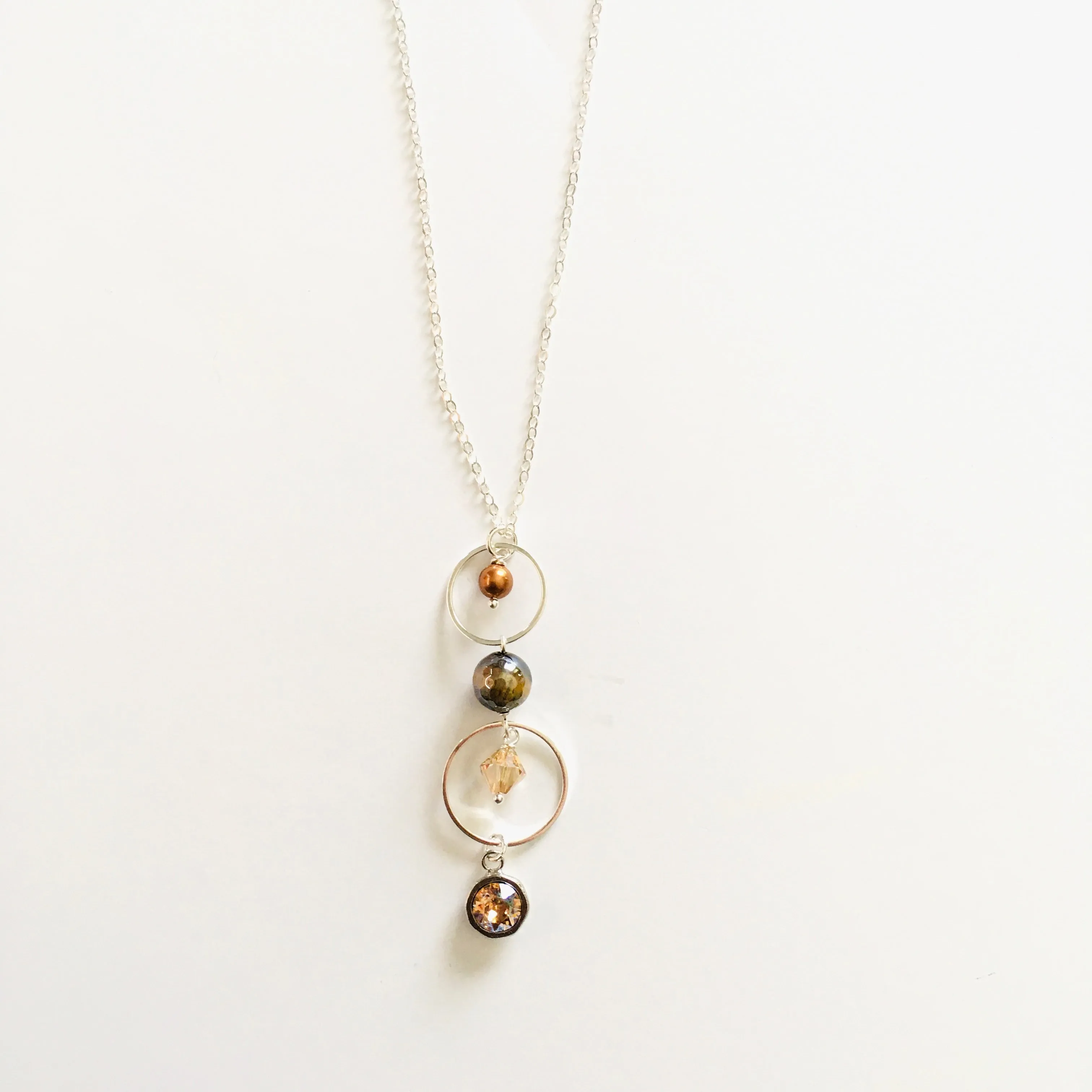 Long Chandelier Drop Necklace featuring LCT White Patina