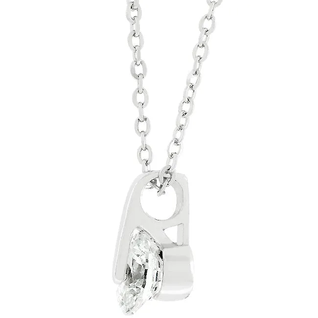 LOVCIA Elegant Round Cubic Zirconia Solitaire Necklace