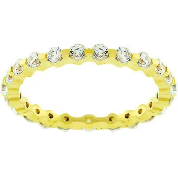 LOVCIA Golden Lace 18k Plated Sterling Silver Eternity Ring