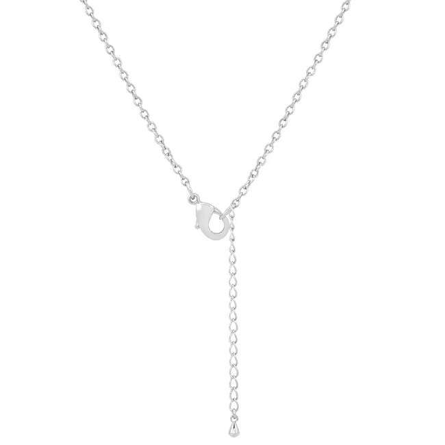 LOVCIA Multicolor Radiant Stone Cluster Rhodium Necklace