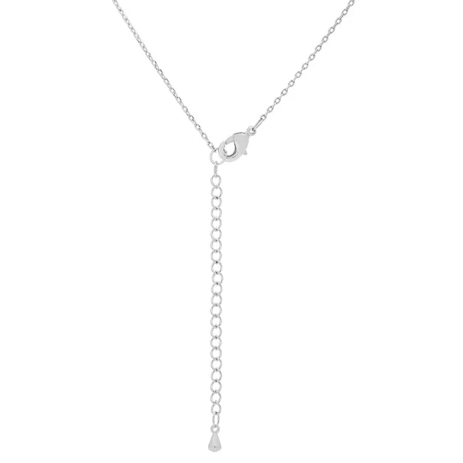 LOVCIA Rhodium Shiny Initial T Necklace