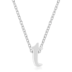 LOVCIA Rhodium Shiny Initial T Necklace
