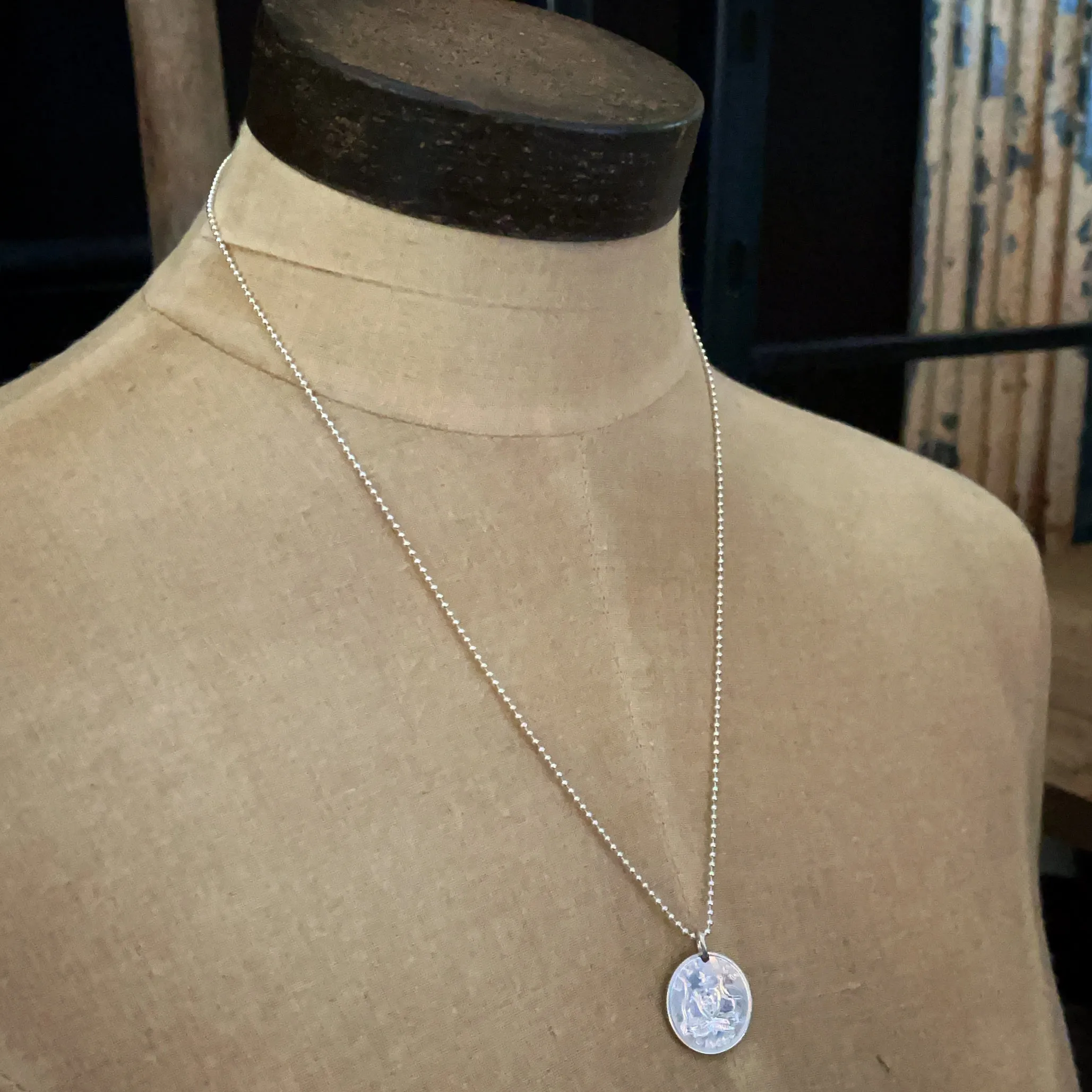 LUCKY SILVER COIN NECKLACE - SIXPENCE