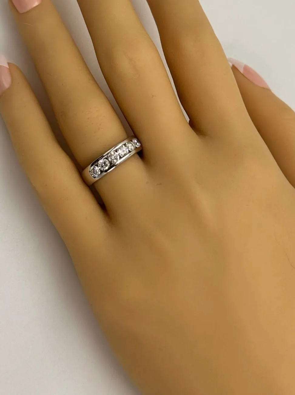 Luxurious White Gold Diamond Ring with Channel Set Brilliance